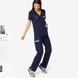 Figs Kade Cargo Scrub Pants Navy Blue